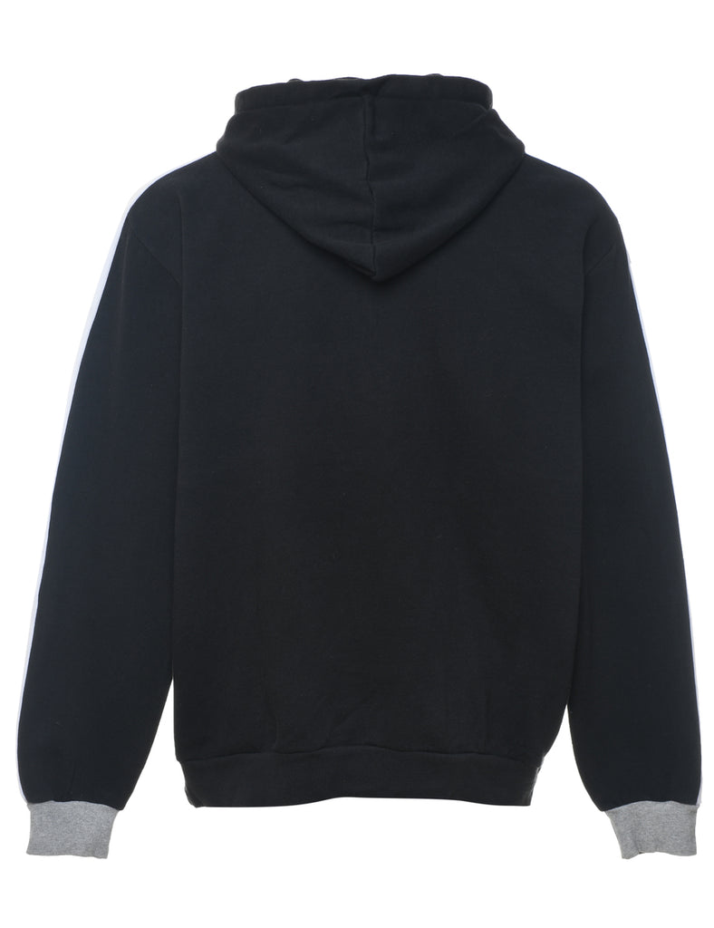 Adidas Black & Marl Grey Contrast Hoodie - L