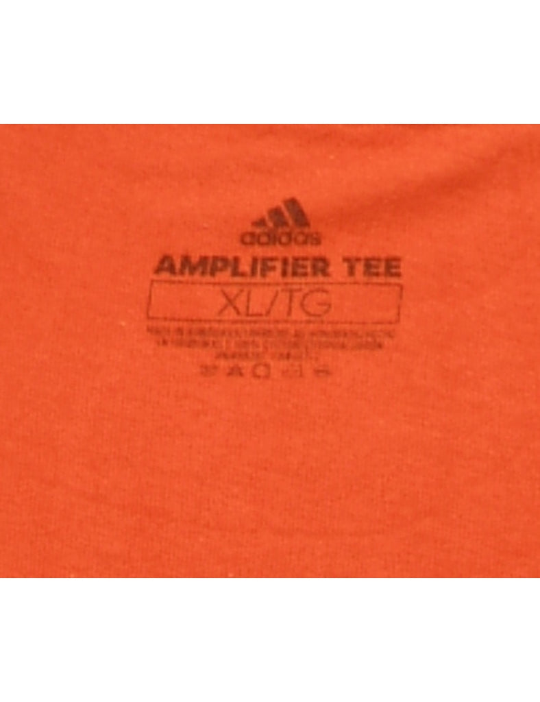 Adidas Black & Orange Long Sleeve Football Sports T-shirt - XL