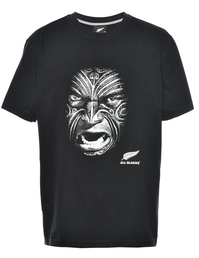 Adidas Black Printed T-shirt - M