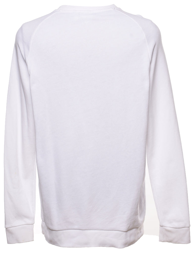 Adidas Black & White Embroidered Plain Sweatshirt - M