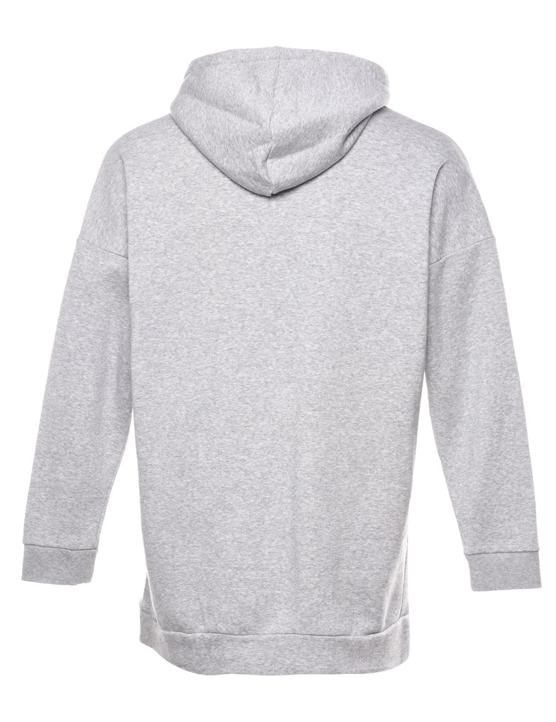 Adidas Grey Spell-Out Hoodie - XL