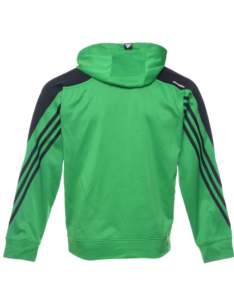 Adidas Hooded Green & Black Sweatshirt - S