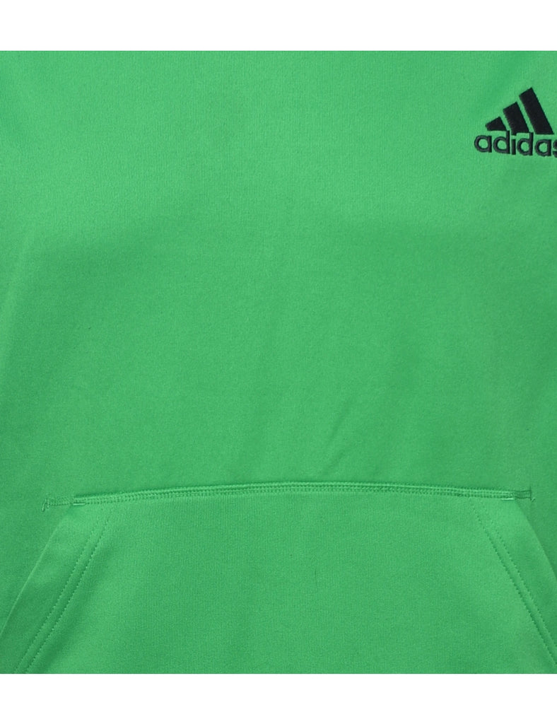 Adidas Hooded Green & Black Sweatshirt - S