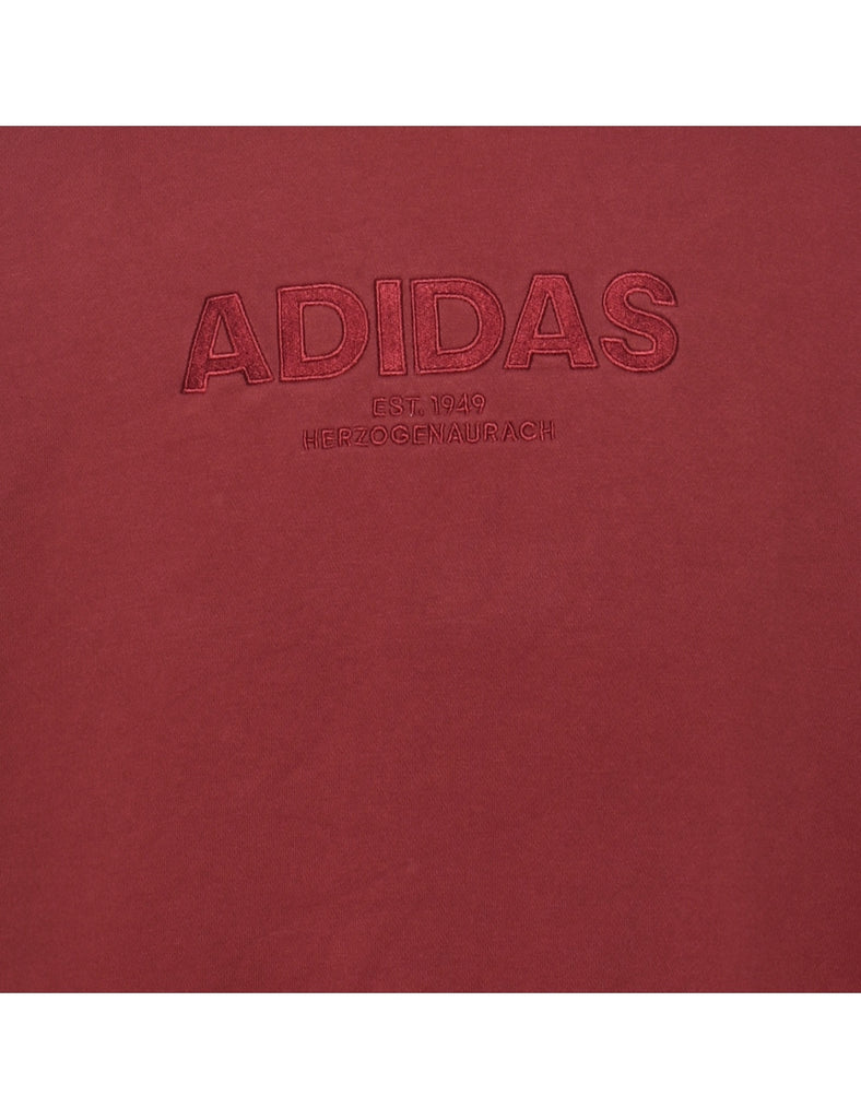 Adidas Maroon Embroidered Sweatshirt - L