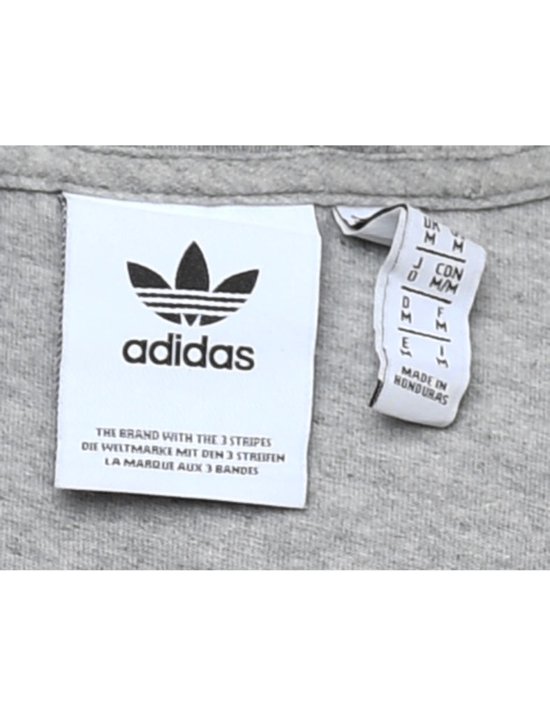 Adidas Printed Grey & White T-shirt - M