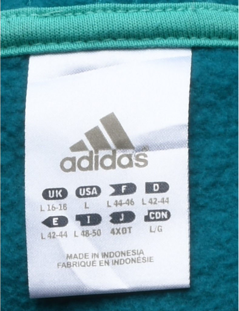 Adidas Turquoise Hooded Sweatshirt  - L