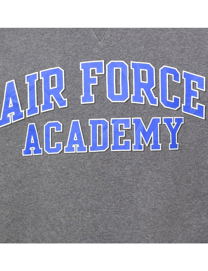 Air Force Academy Grey & Blue Printed Sweatshirt - S