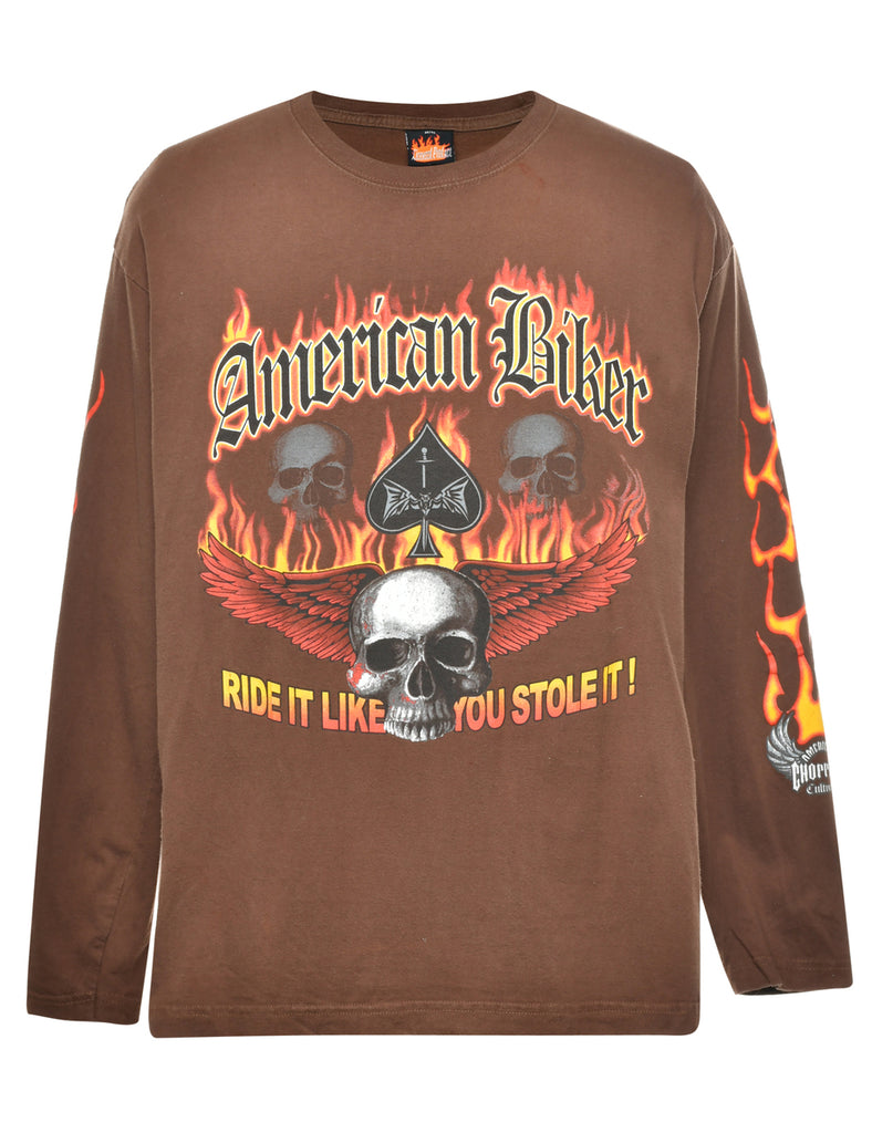 American Biker Printed T-shirt - M