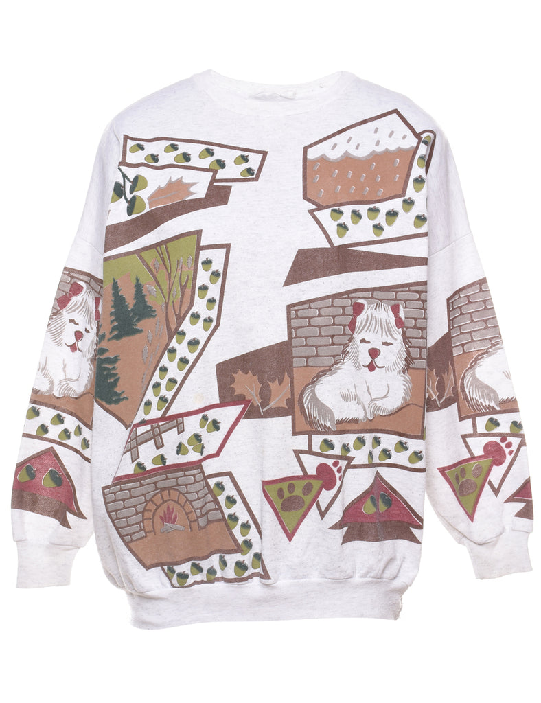 Animal Design Christmas Sweatshirt - L