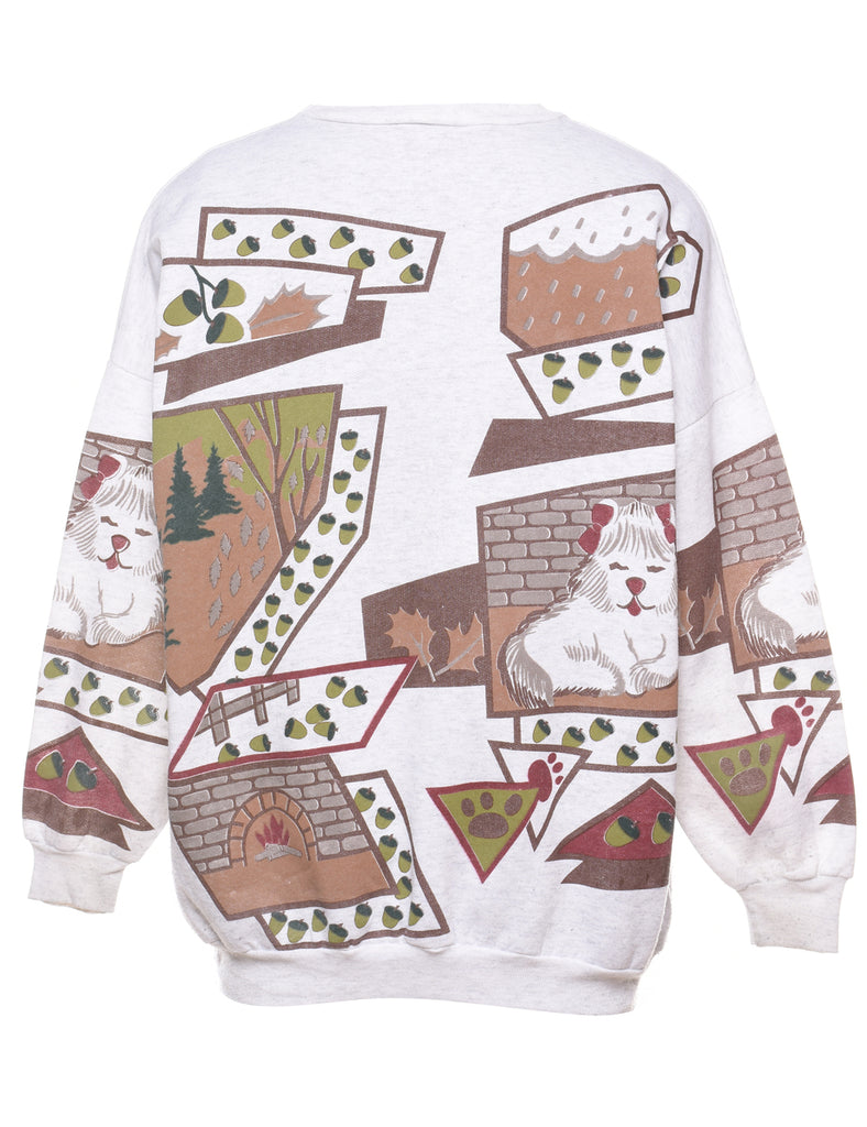 Animal Design Christmas Sweatshirt - L