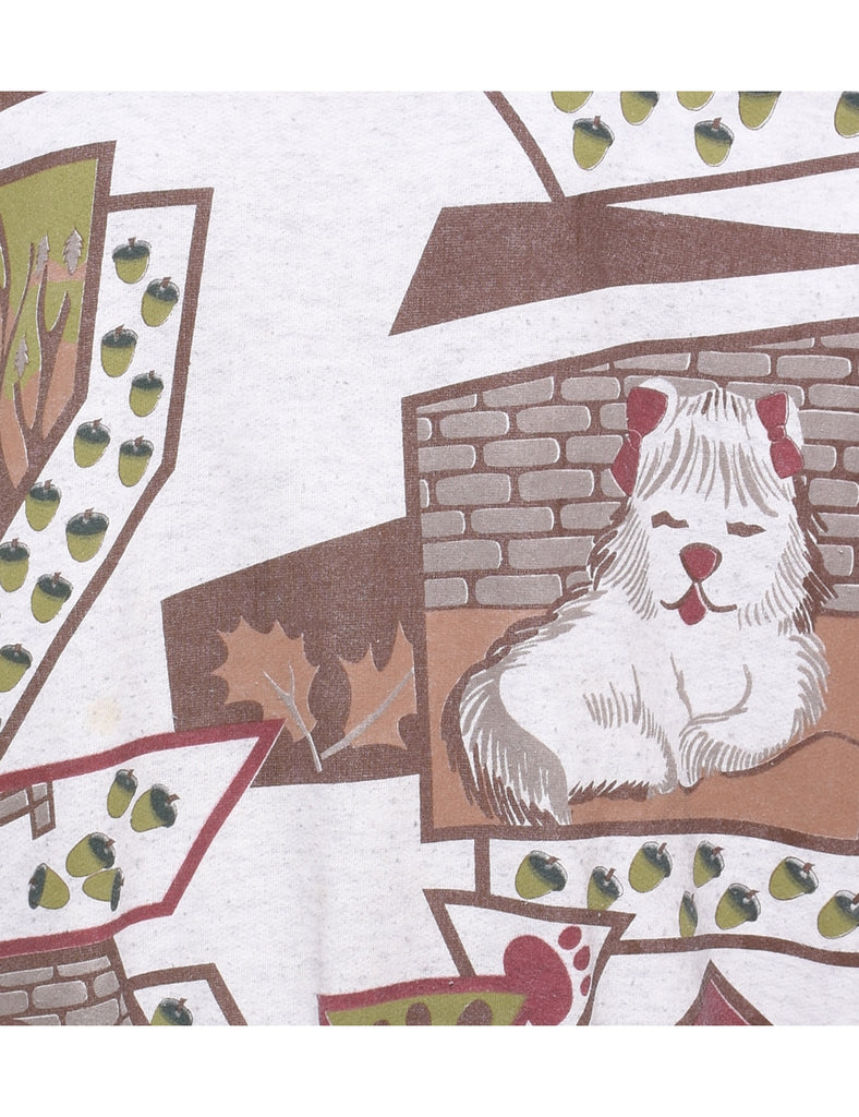 Animal Design Christmas Sweatshirt - L