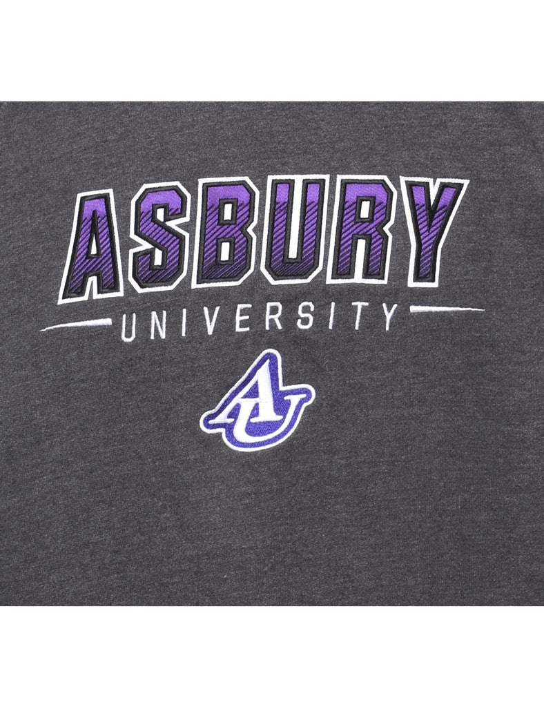 Asbury University Dark Grey & Purple Embroidered Sweatshirt - L