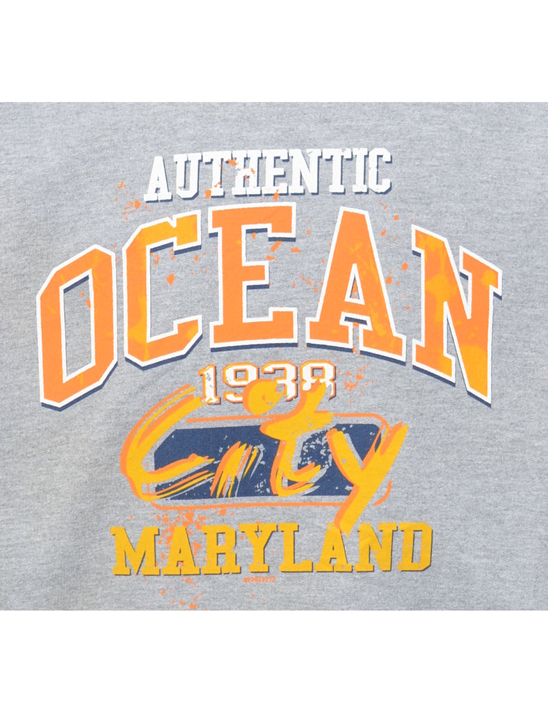 Authentic Ocean Printed Sweatshirt - M