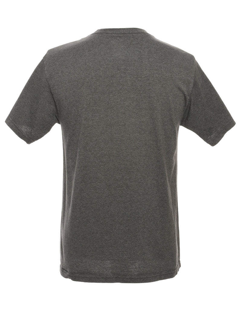 Baseball Printed Grey, Red & White T-shirt - S