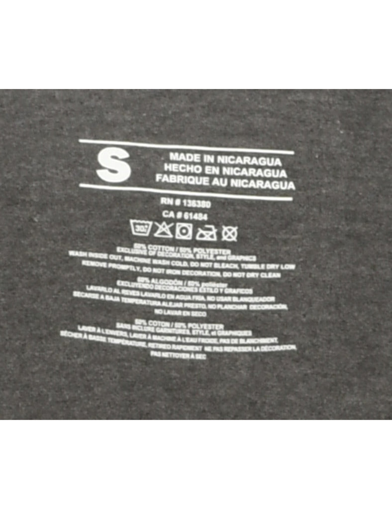 Baseball Printed Grey, Red & White T-shirt - S