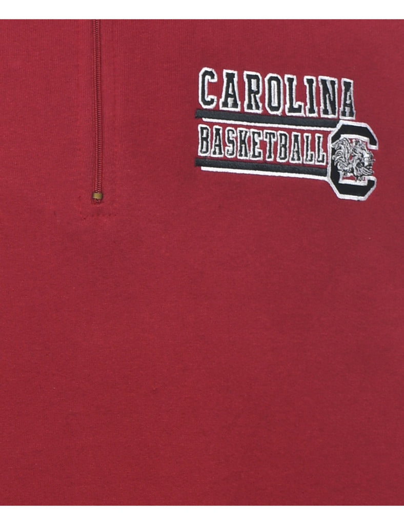 Basketball Embroidered Marooon Sweatshirt - M