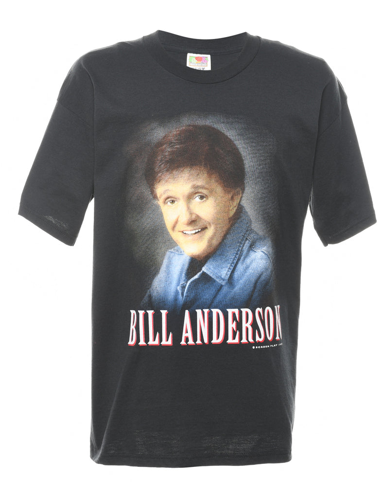 Bill Anderson Black Printed T-shirt - XL