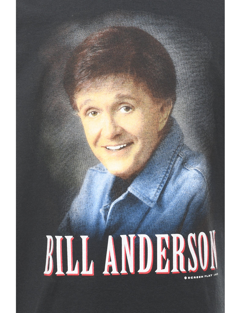 Bill Anderson Black Printed T-shirt - XL