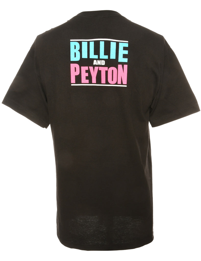 Billie and Peyton Black Printed T-shirt - M