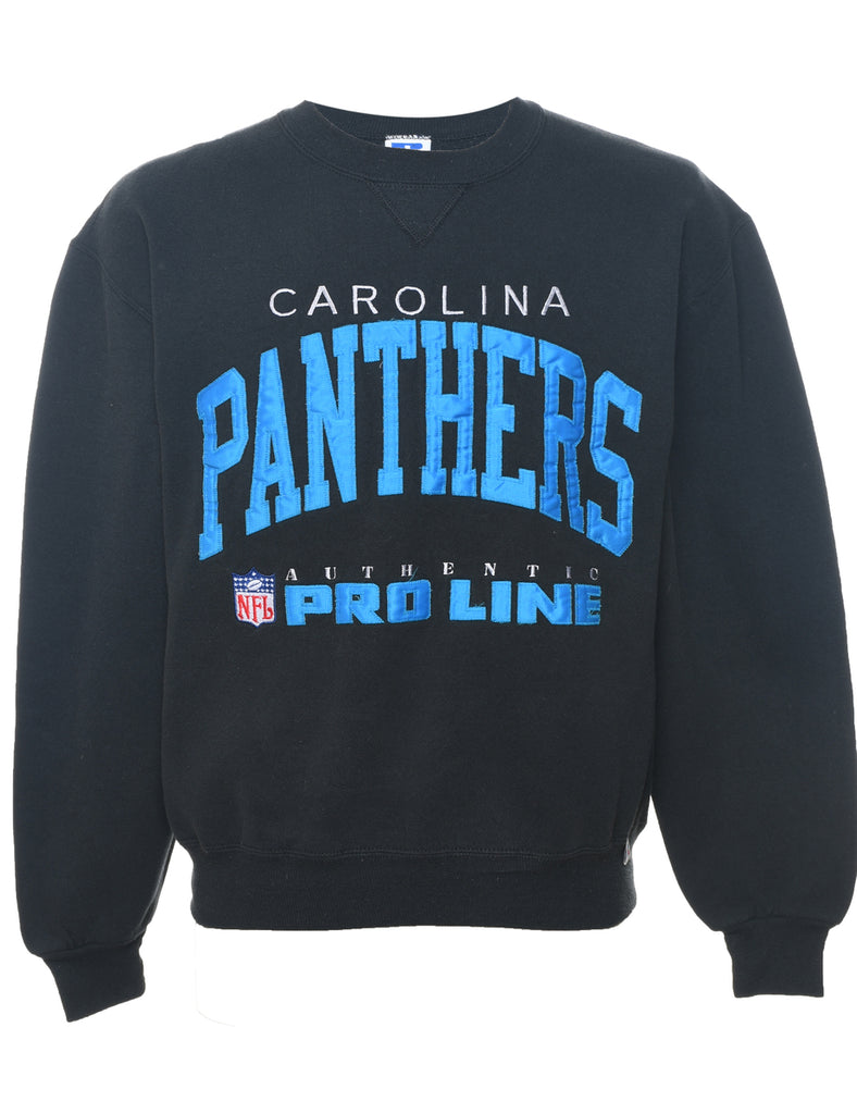 Black & Blue Embroidered NFL Carolina Panthers Sweatshirt - M