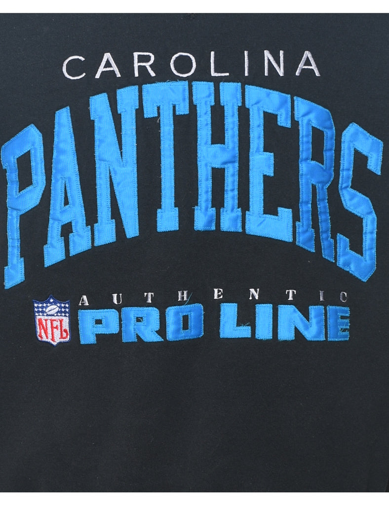 Black & Blue Embroidered NFL Carolina Panthers Sweatshirt - M