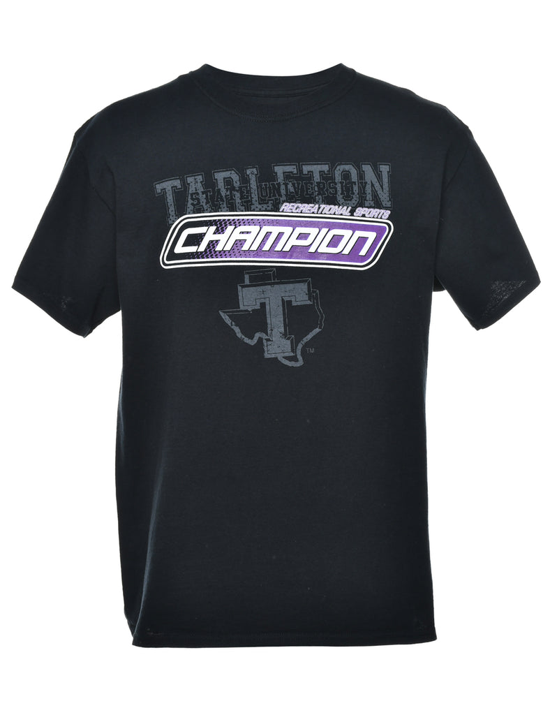 Black Champion Printed T-shirt - L