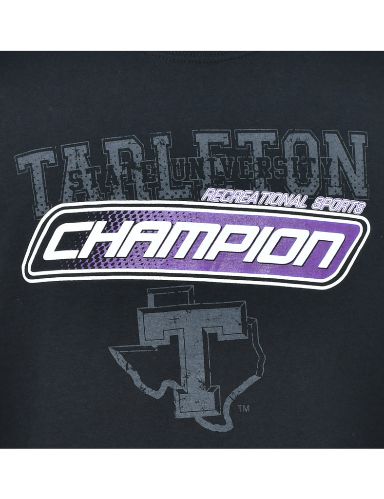 Black Champion Printed T-shirt - L