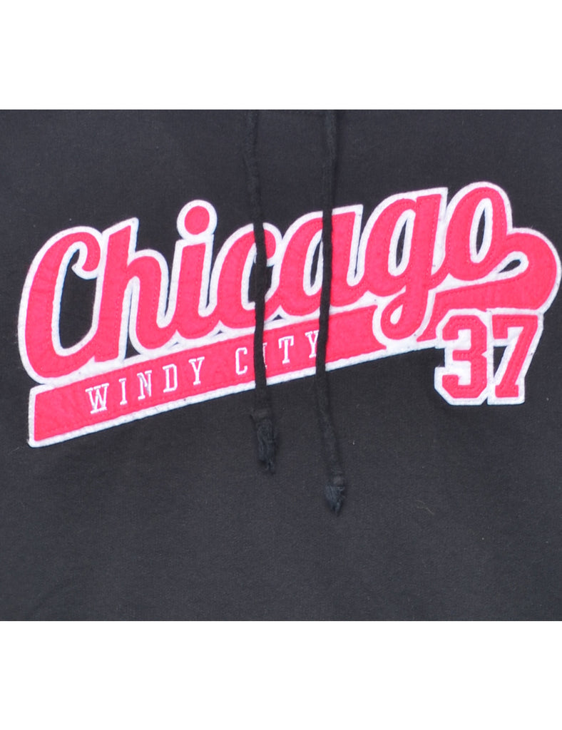 Black Chicago Windy City 37 Printed Hoodie - S