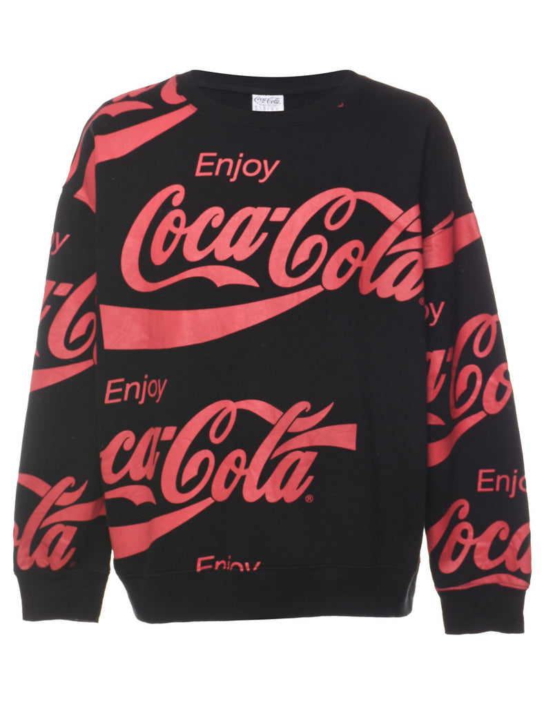 Black Coca Cola Printed Sweatshirt - M
