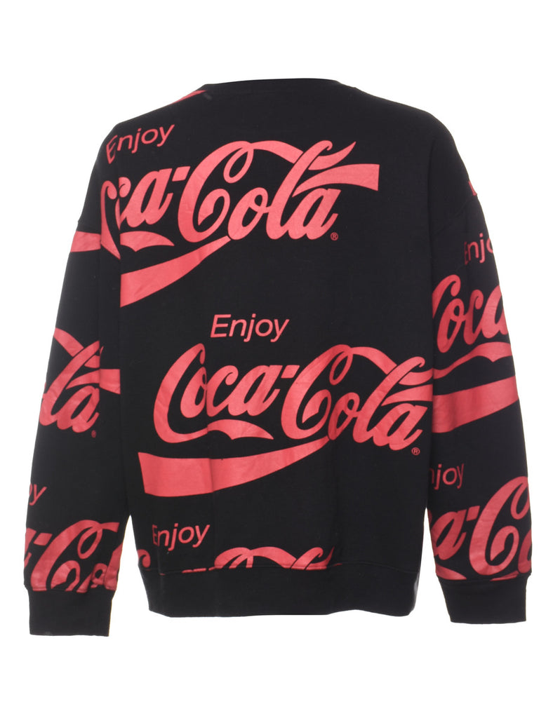 Black Coca Cola Printed Sweatshirt - M