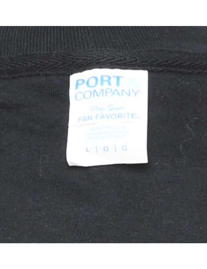 Black Dog Print Christmas Sweatshirt - L