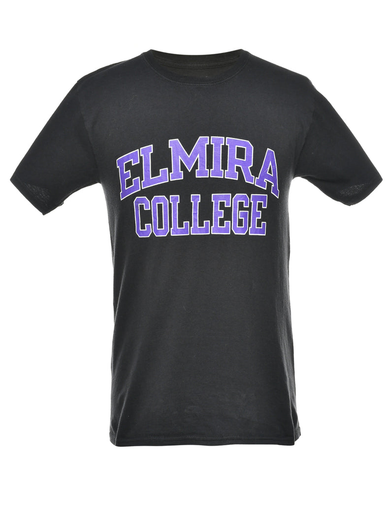 Black Elmira College Printed T-shirt - S