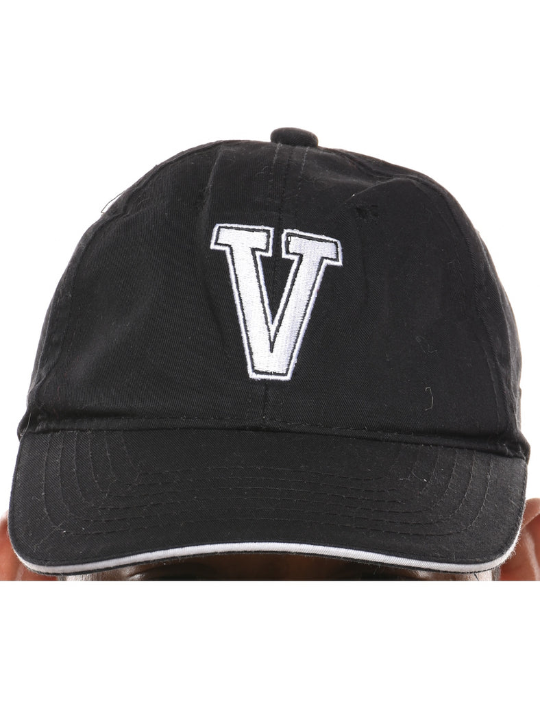 Black Embroided Cap - XS