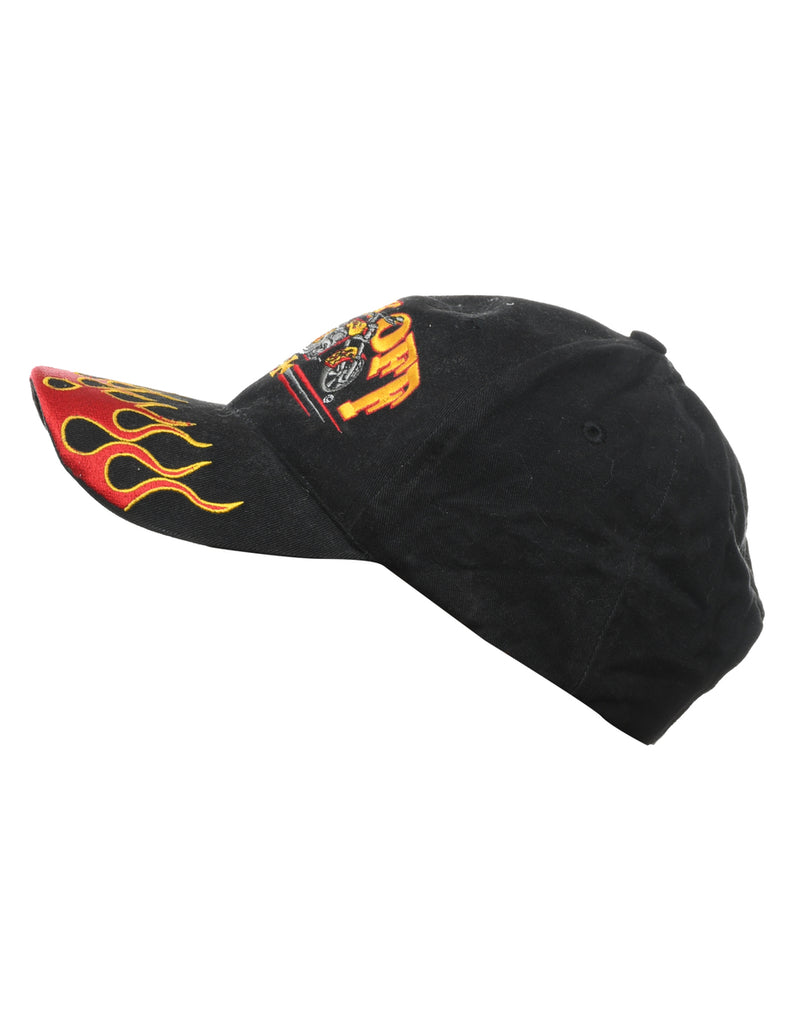 Black Embroidered Cap - XS