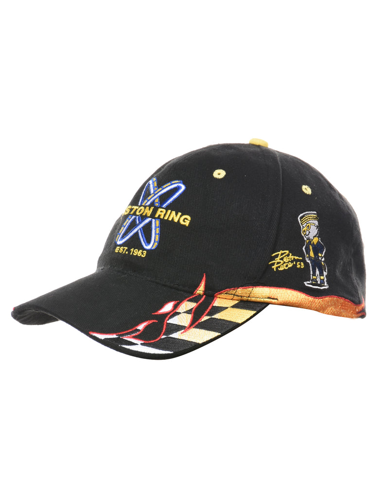 Black Embroidered Cap - XS