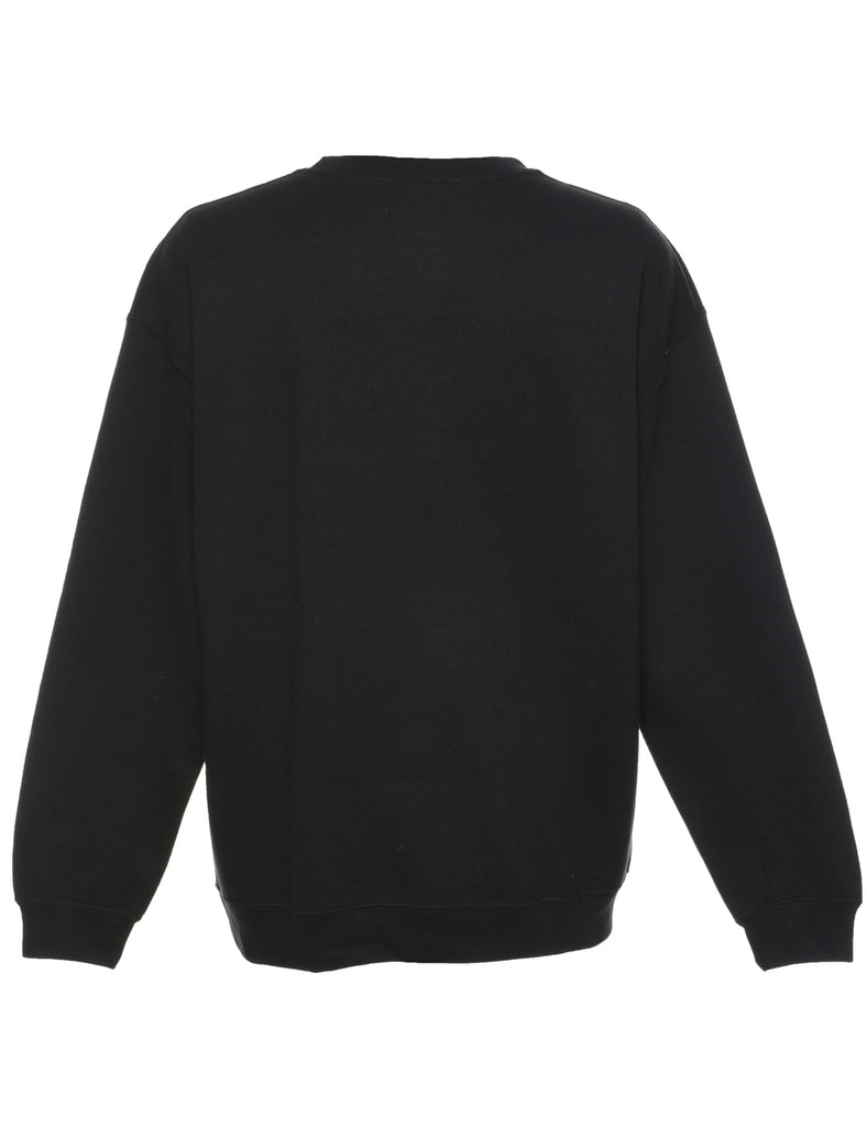 Black Embroidered Sweatshirt - L