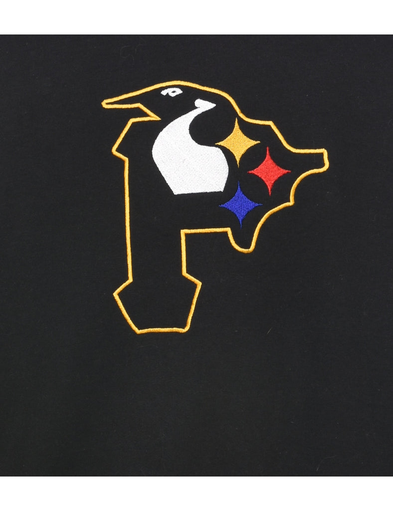 Black Embroidered Sweatshirt - L