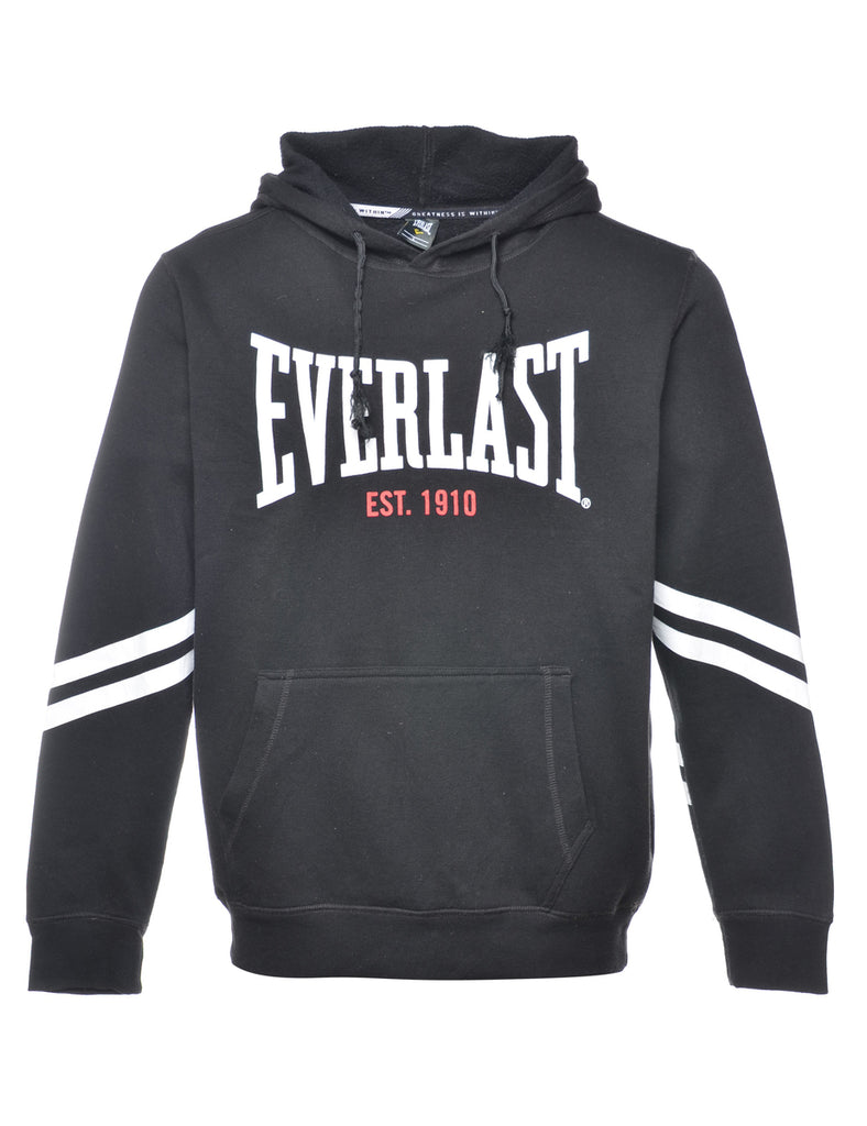 Black Everlast Printed Hoodie - L
