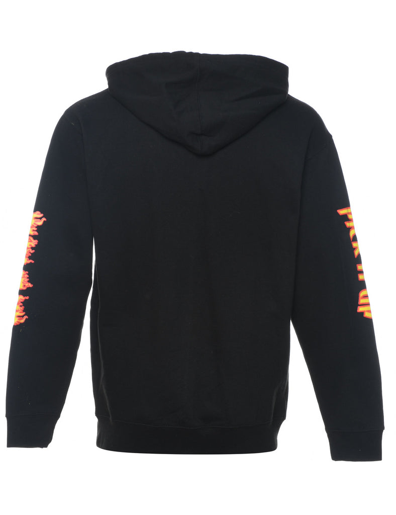 Black Flame Design Hoodie - M