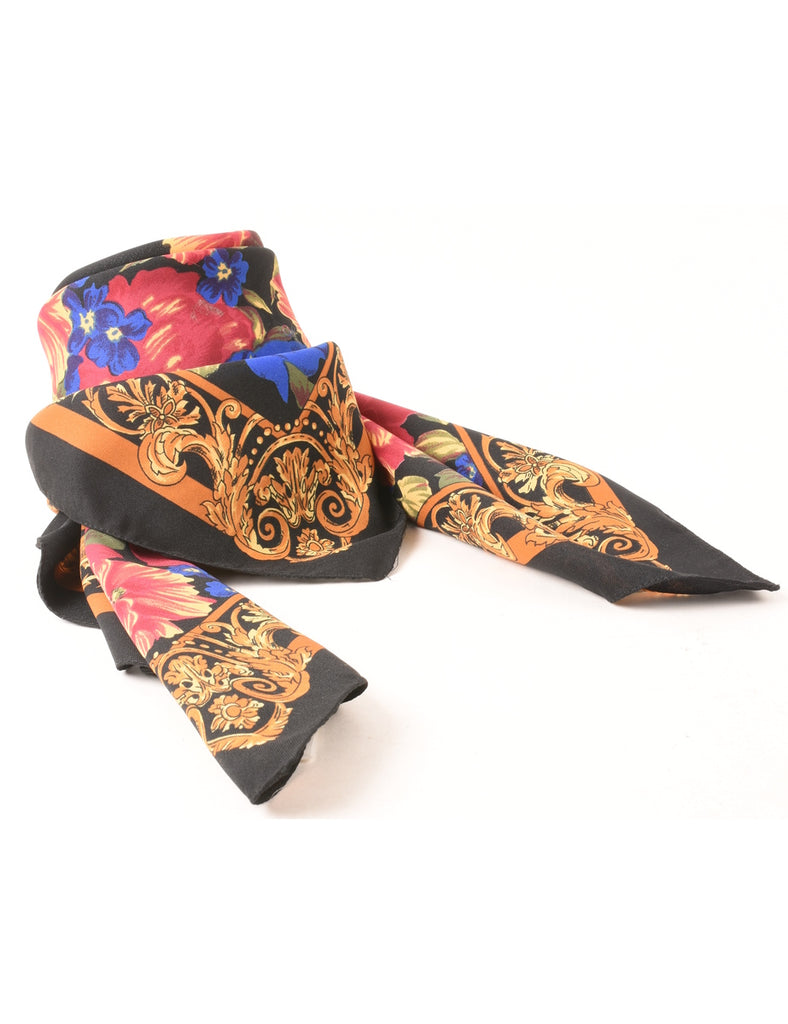 Black Floral Scarf - M