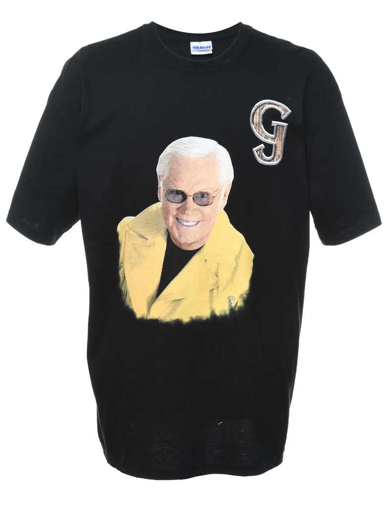 Black George Jones Printed T-shirt - XL