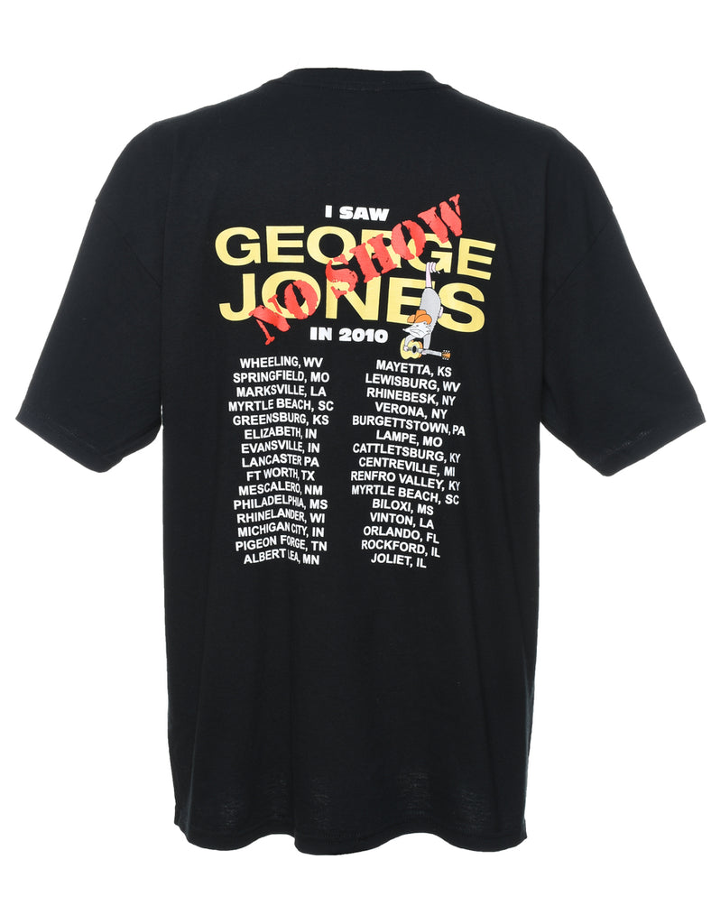 Black George Jones Printed T-shirt - XL