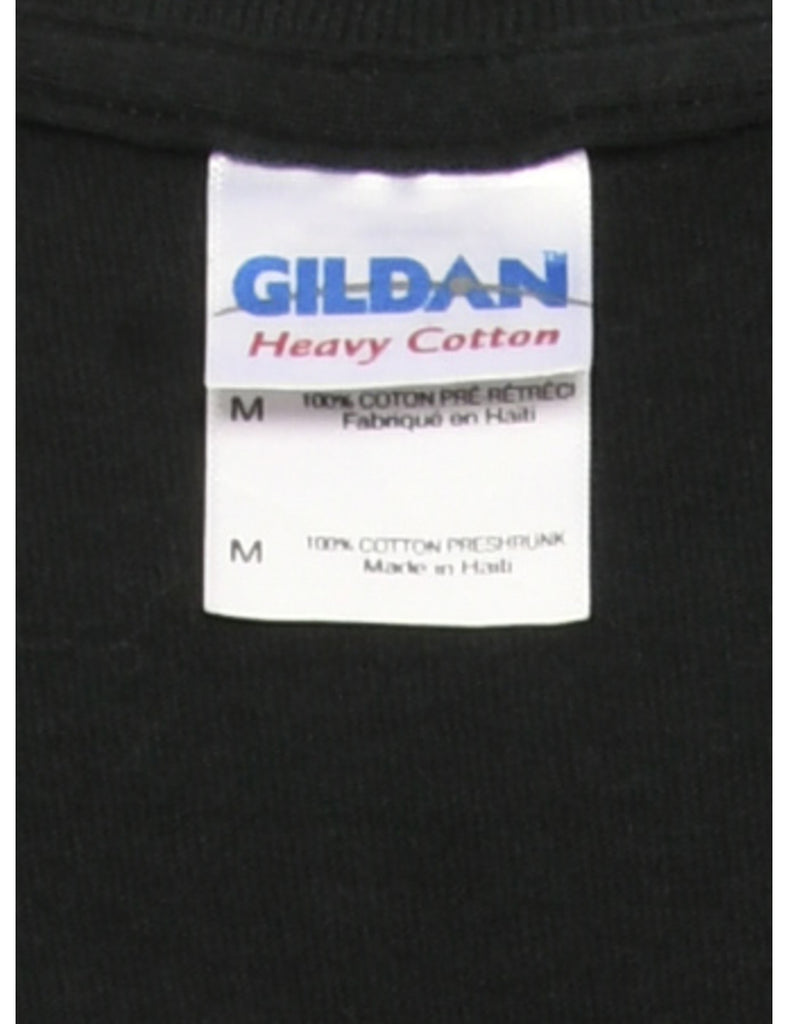 Black Gildan Printed T-shirt - M