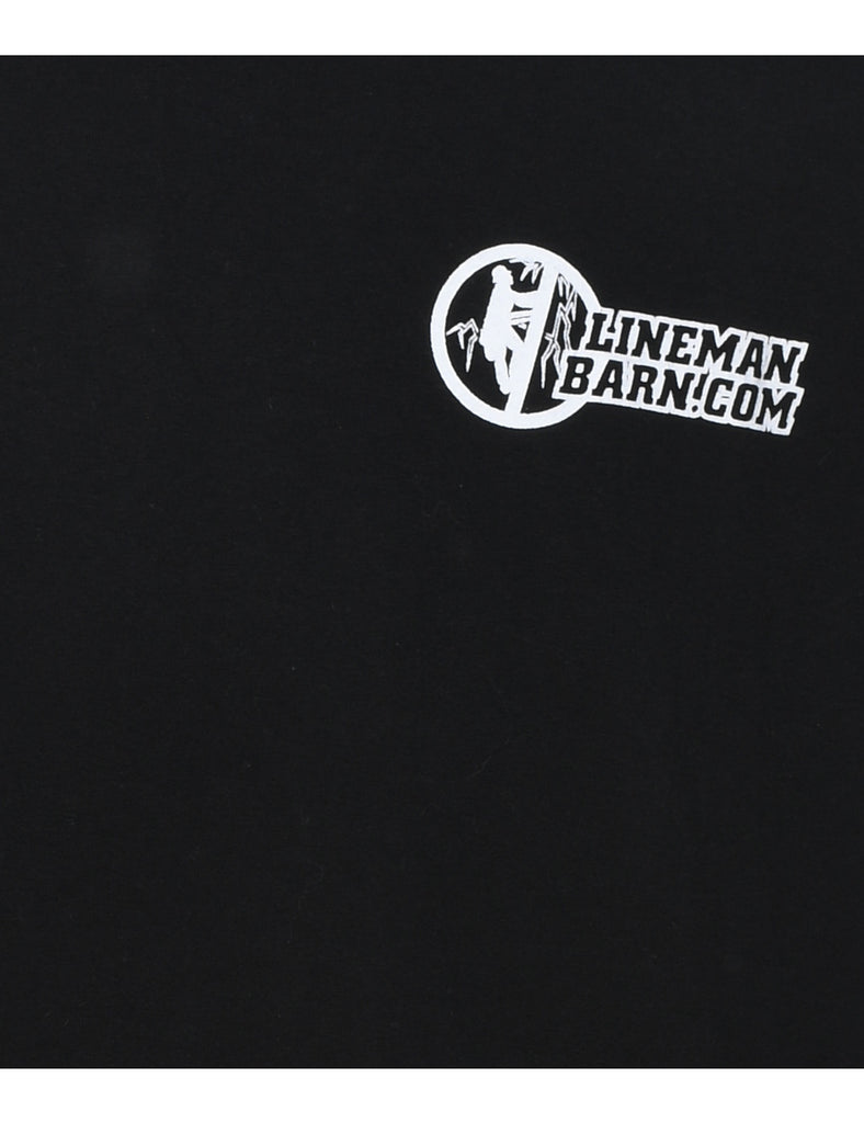 Black Legendary Heros Design Printed T-shirt - XL