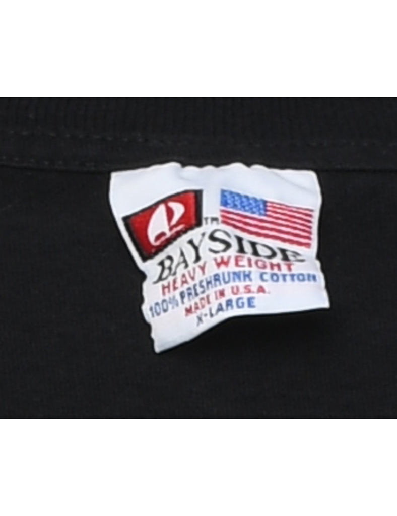 Black Legendary Heros Design Printed T-shirt - XL