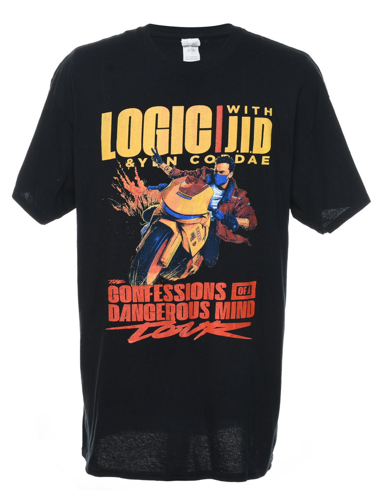 Black Logic With J.I.D Printed T-shirt - XL