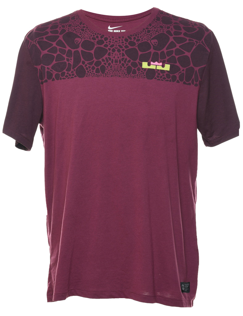 Black & Maroon Patterned Nike T-shirt - XL