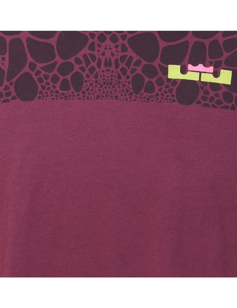 Black & Maroon Patterned Nike T-shirt - XL