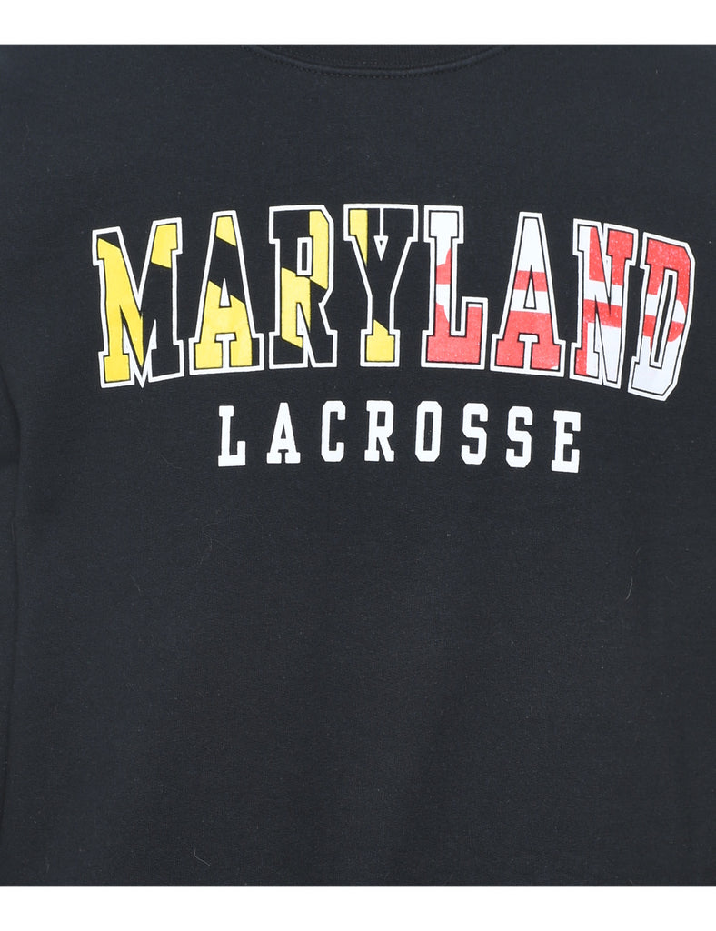 Black Maryland Lacrosse Printed Sweatshirt - S