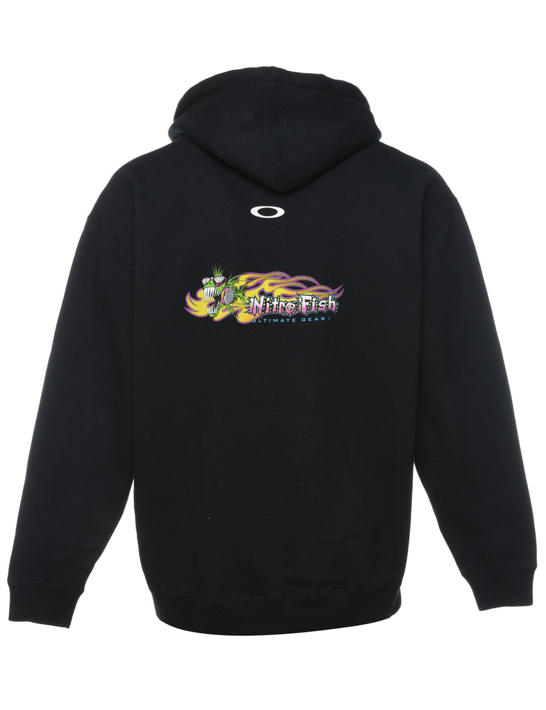 Black Oakley Nitro Fish Printed Hoodie - L
